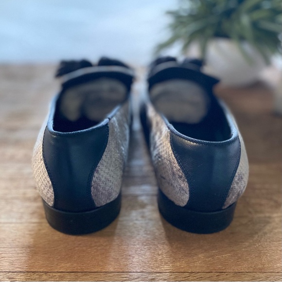Jimmy Choo Foxley Metallic Velvet Loafers with Black Tassels